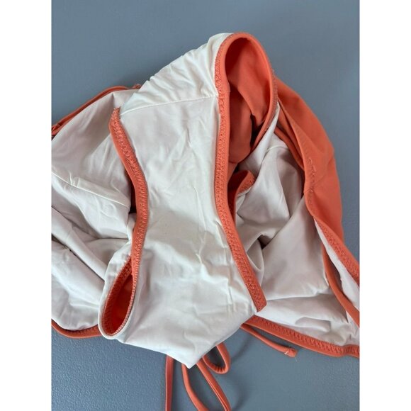 Solid & Striped women's medium orange one piece swimsuit keyhole cutout front - Picture 6 of 6